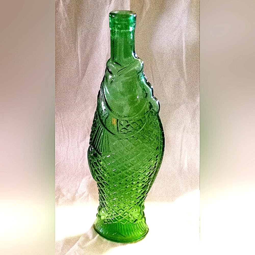 Vintage wine bottle shaped like a fish